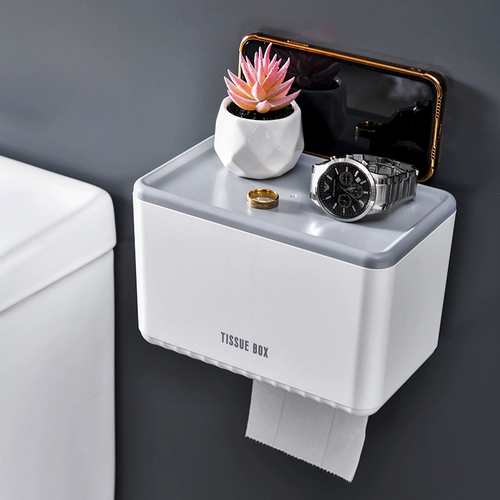 Санитарная бумажная коробка ткани для водонепроницаемой пунш -пунш -туалет туалет, бумага -стена -домашнее использование рука натирая бумажная полка