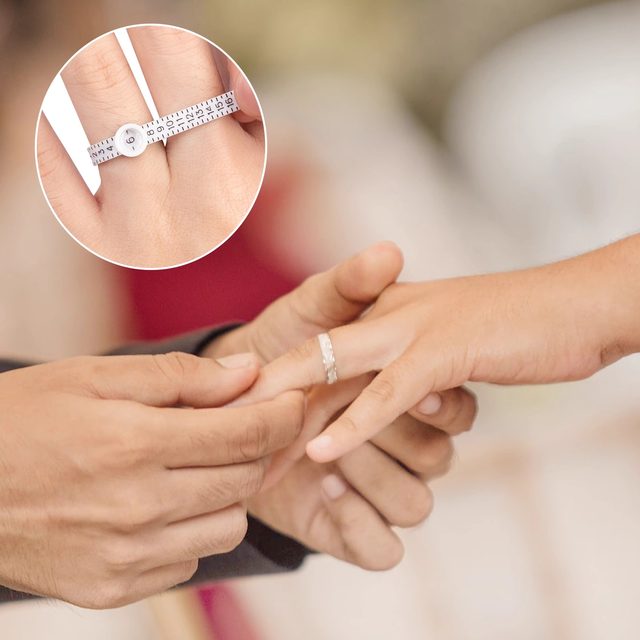 Finger measurement soft ruler with magnifying glass ring size measurement circle portable tool