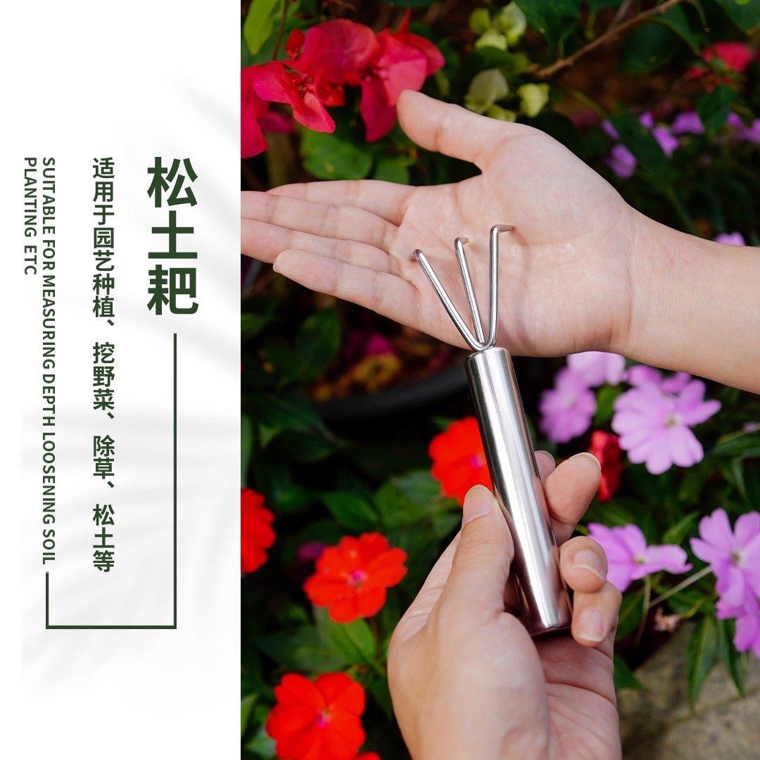 种花菜铲子园艺工具迷你套装户外铲阳台盆栽不锈钢家用松土小耙子,淘宝优惠券,粉丝福利购,淘宝优惠卷