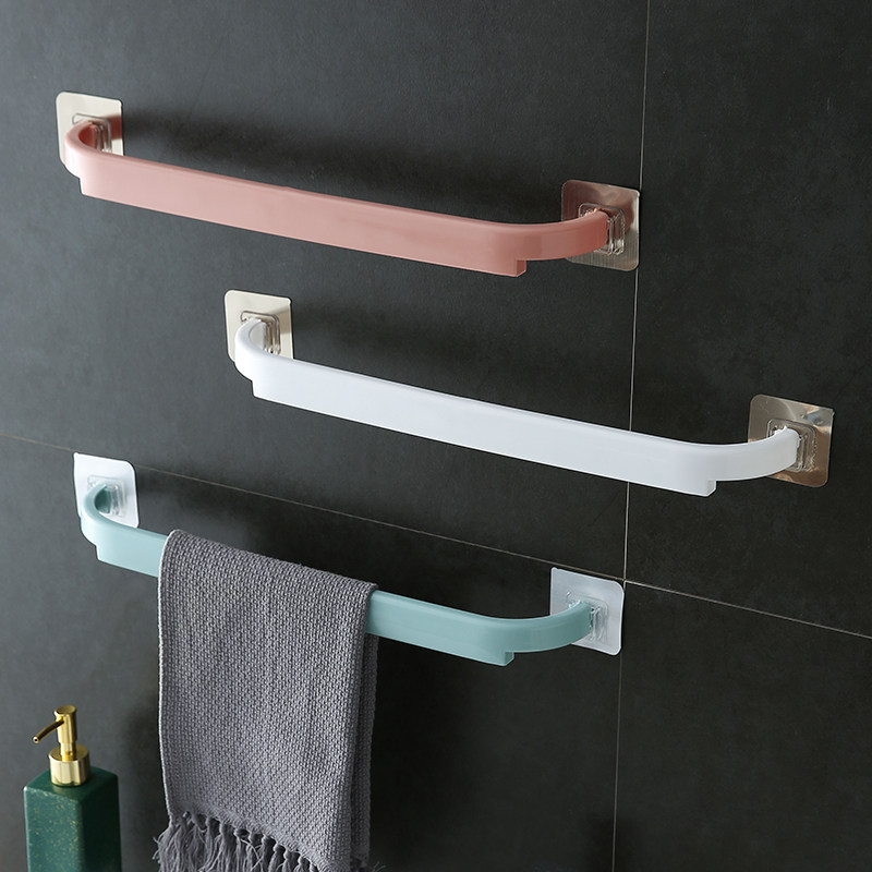 免打孔毛巾架浴室卫生间粘贴挂毛巾挂杆简约单杆家用厨房抹布挂架,淘宝优惠券,粉丝福利购,淘宝优惠卷