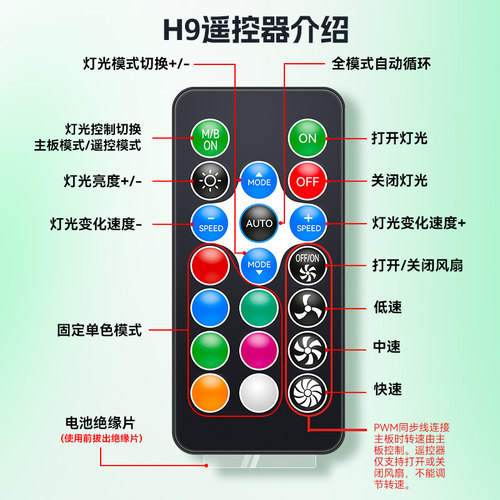 冰曼5V3针ARGB控制器电脑机箱风扇神光同步PWM温控集线器带遥控器 - 图2