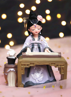 古风汉服打伞摆件玲珑少女心闺蜜