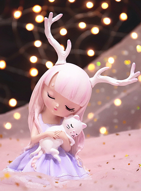 少女心粉红色卧室生日礼物小摆件