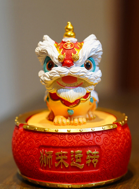 醒狮国潮新中式摆件招财茶宠