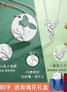 蓝桉与释槐鸟情侣项链