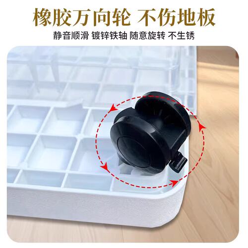 花博士环保PP树脂加厚大承重带抽屉移动托盘园艺用接水托盘万向轮 - 图0