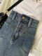 Denim skirt for women in spring and summer 2025 new A-line large pocket skirt retro small hip skirt skirt