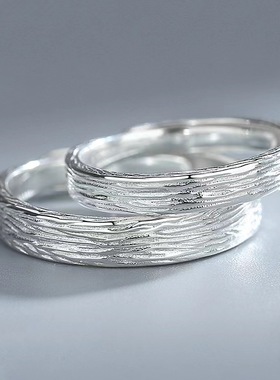 情侣925银时尚潮流开口指环