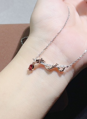 【中国地质大学】尖晶石项链，超粉嫩晶体通透5A级宝石，925银精