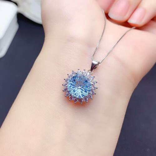 烟花切托帕石吊坠，主石尺寸10mm - 图2