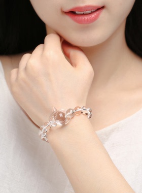 视频祝福白水晶狐狸手链女吊坠男