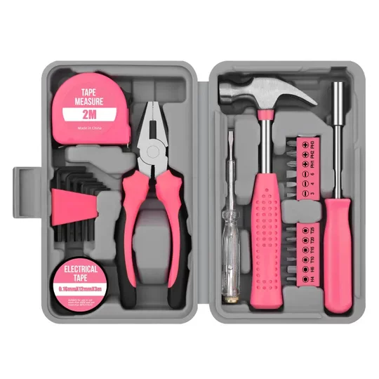 Caja de herramientas de hardware doméstica multifuncional Conjunto de 24 piezas de alicates Capeales Medidas de llave en el hogar Manual de combinación Conjunto de combinación