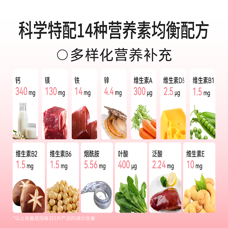 艾兰得孕妇多种维生素90片专用哺乳全孕期复合维生素铁叶酸片补钙