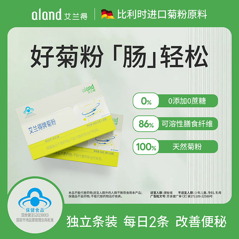 aland艾兰得菊粉 比利时进口纯菊粉膳食纤维清肠益生元通排宿便 - 图0