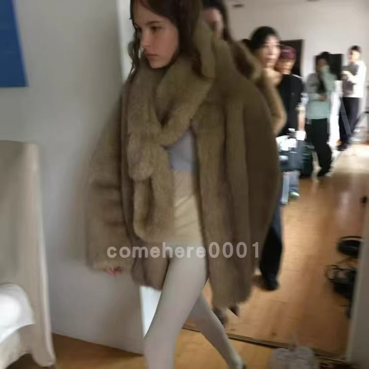 现货速发韩国东大门代购breathe2025秋冬新款毛毛外套环保皮草-图3