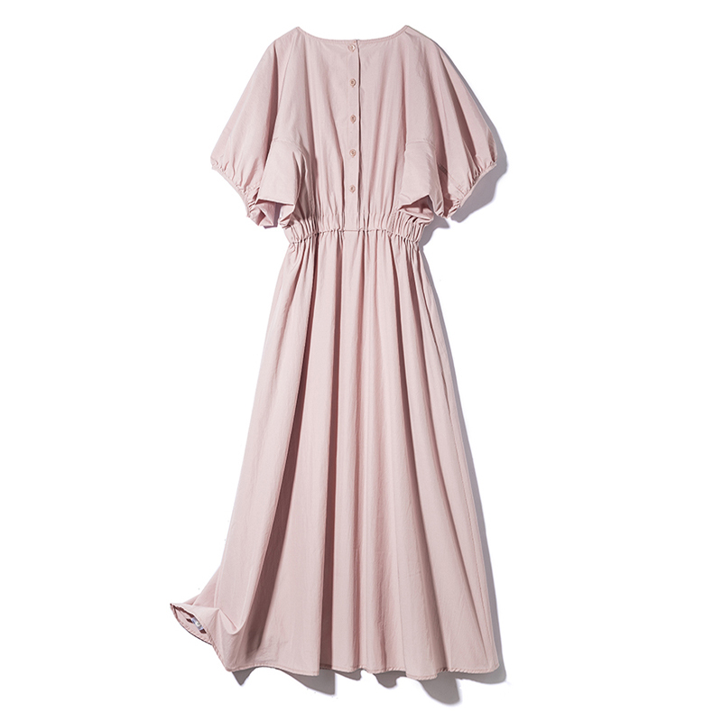 设计感法式粉色泡泡袖连衣裙女夏2024新款茶歇宽松显瘦气质长裙子 - 图2
