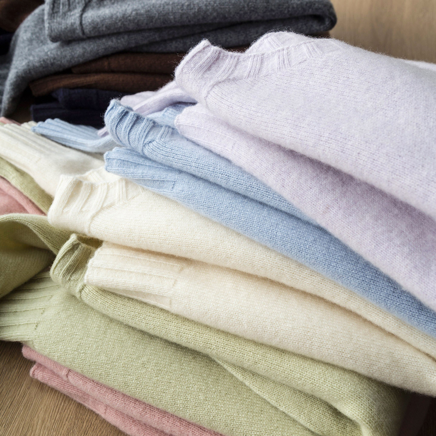 超值！多件囤！轻云软柔羊绒羊毛百搭圆领无缝一体打底针织衫毛衣 - 图1