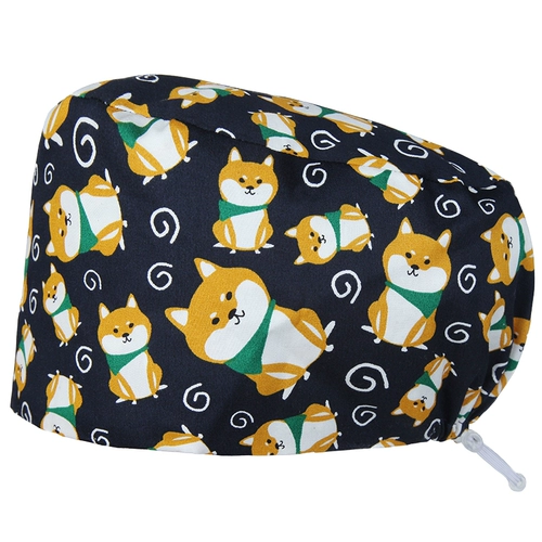 亮羽 Хирургия шляпа женская печать хлопчатобумажной шляпы Доктор Шляпа, шляпа головы, пот -поглощение домашних животных салон Рабочая шляпа