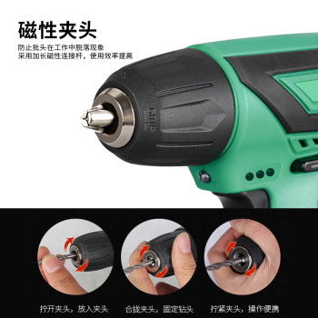 .Power Lion Industrial Grade 12V Handheld Electric Drill Household Multifunctional Lithium Battery Rechargeable Impact Drill with Bit W