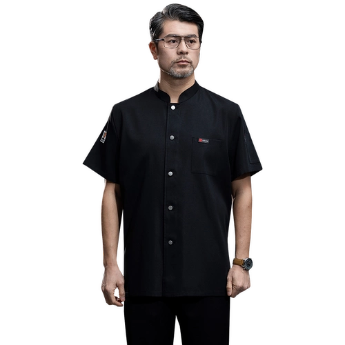 Высококачественная рабочая одежда для шеф-повара, мужская летняя тонкая дышащая одежда с короткими рукавами, элитная рабочая одежда для шеф-повара отеля, ресторана, выпечки, по индивидуальному заказу