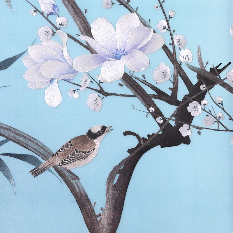 苏绣成品挂画花鸟4四联手工刺绣客厅卧室玄关沙发背景墙装饰画州
