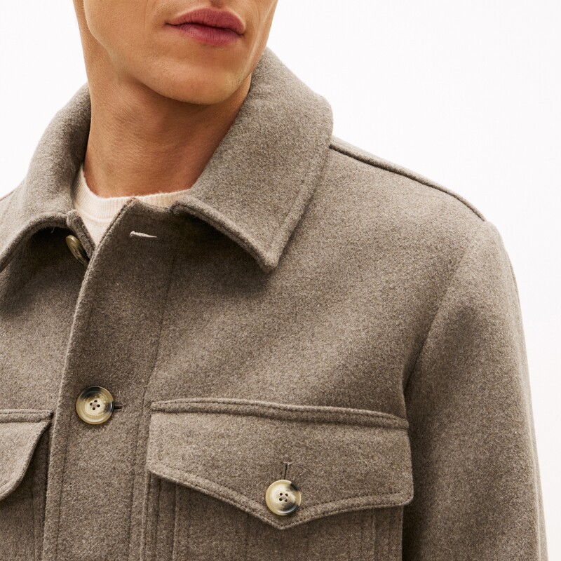Tommy men's wool-blend lapel coat coat