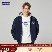 Tommy 23 Autumn Winter College Embroidery Baseball Collar cap loose Cotton Jacket Jacket DM0DM15386