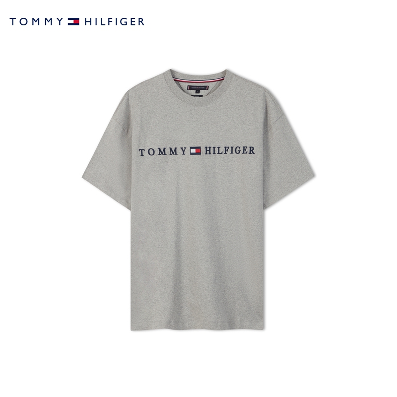 Tommy 男装纯棉休闲简约刺绣字母平纹宽松版短袖T恤MW0MW29588 - 图3