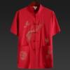 Middle-aged and elderly men's summer clothes Tang suit men's short-sleeved grandfather's suit