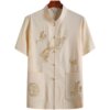 Middle-aged and elderly men's summer clothes Tang suit men's short-sleeved grandfather's suit