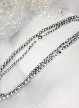 S925银灰色施家珍珠项链磁吸扣