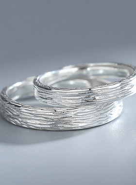 999纯银岁月情侣戒指男女一对