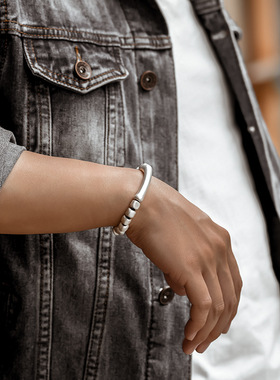 999纯银串珠手链男士潮