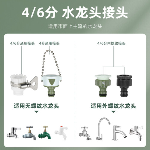 沃施worth 园艺工具 4分水管塑料接头浇水快速连接水管喷枪接头 - 图1