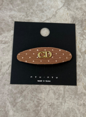椭圆波点布艺字母cd发夹边夹侧边前额刘海夹子头饰后脑勺无痕bb夹