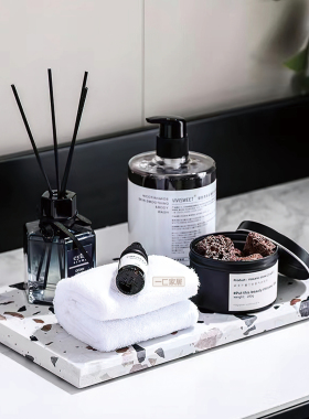 代轻奢托盘香薰浴室洗手台饰品