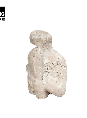 一匚中古老钱风抽象人物托盘摆件