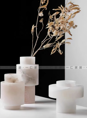 摆件花艺样板间摆件一匚大理石