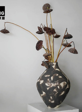 一匚新中式侘寂水墨陶瓷花瓶