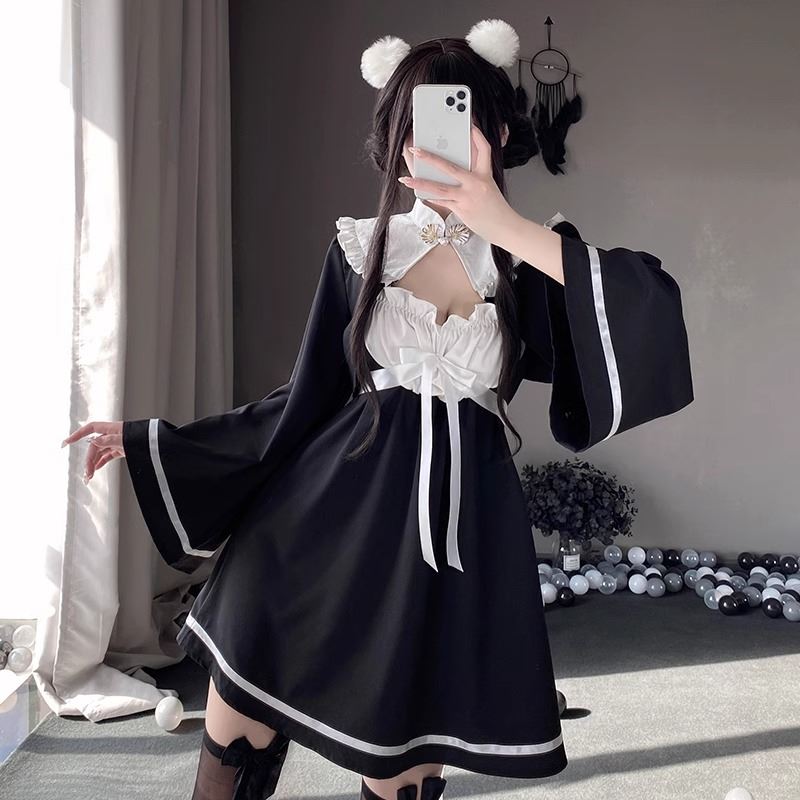 女仆cos性感套装萝莉御姐纯欲黑丝旗袍汉服国风女佣古典情绪制服-图0