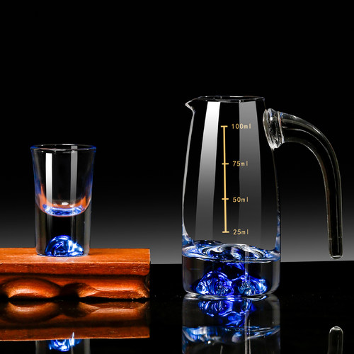 高档蓝山白酒杯分酒器家用套装轻奢杯子酒具高级精致小酒杯一口杯 - 图2