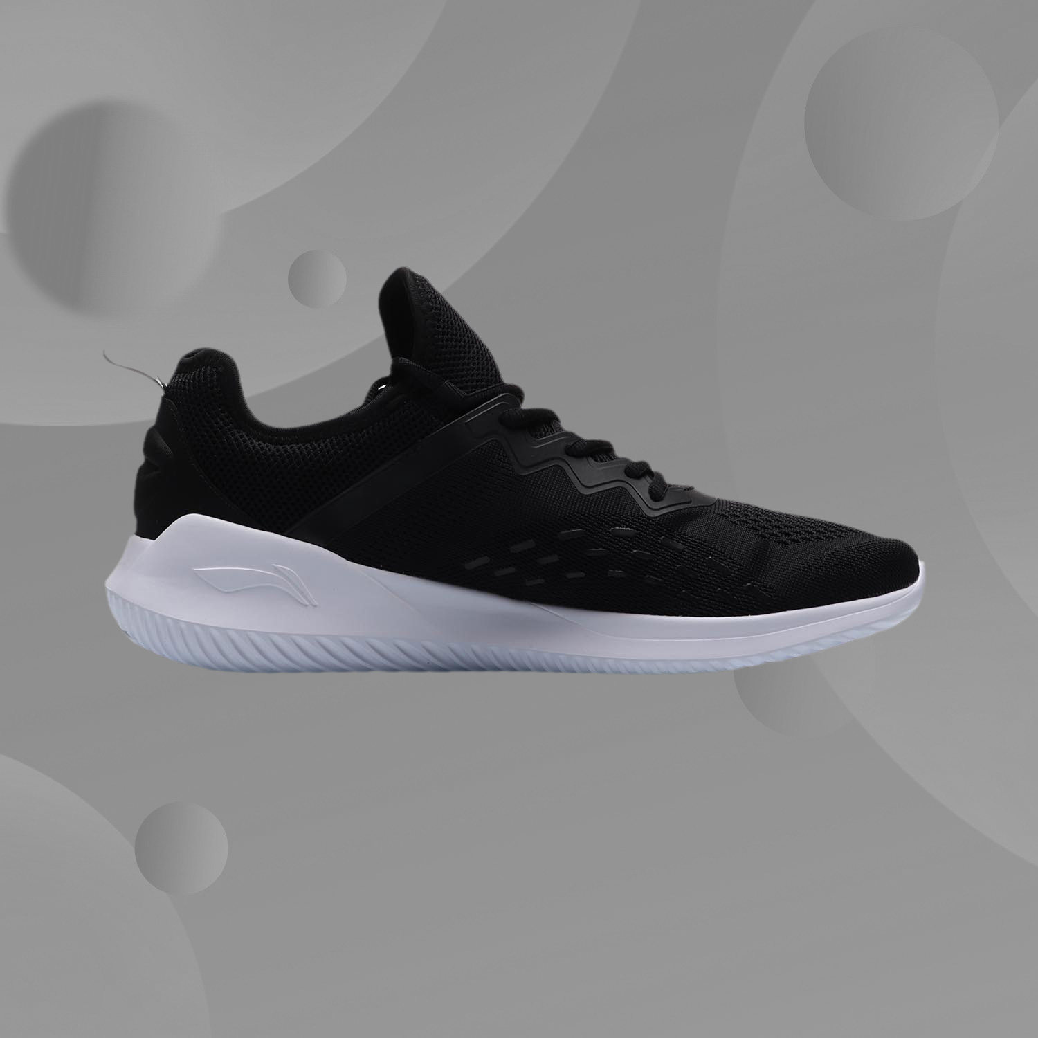 李宁跑步鞋男鞋2019新款春夏季减震耐磨网面透气跑鞋黑色arhp101