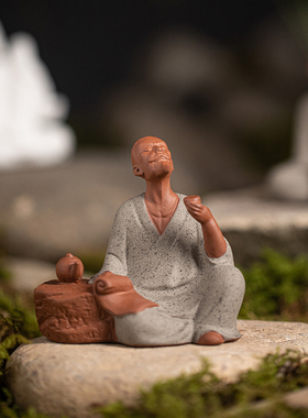 中式历史人物伯牙抚琴摆件