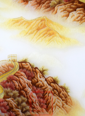 顾氏手工刺绣山水风景装饰画