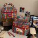 Netherlands Traveling# Retro checkered makeup bag portable large capacity makeup bag travel toiletries storage bag storage bag