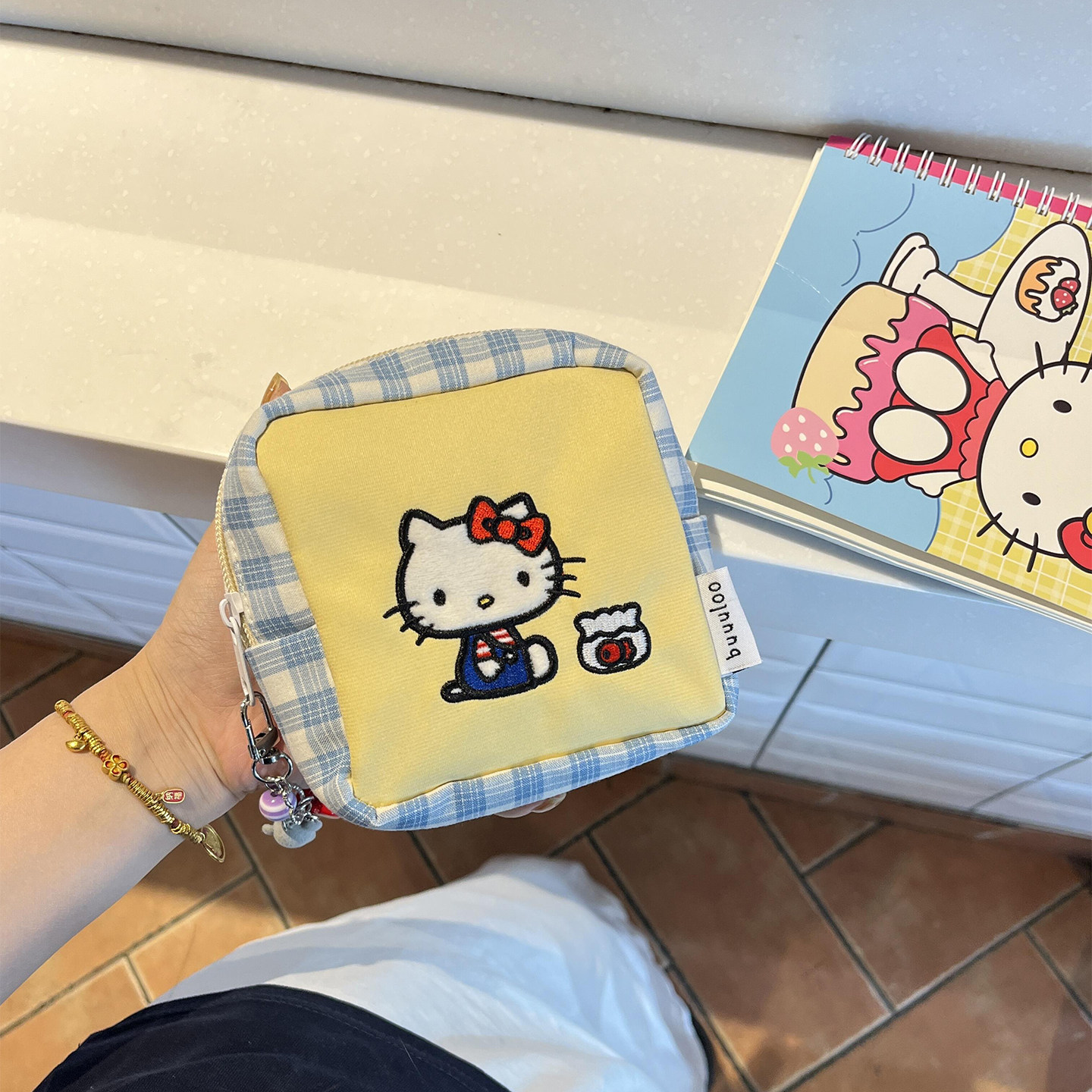 帆布格子豆腐包化妆包迷你收纳小包随身便携化妆品口红杂物零钱包,淘宝优惠券,粉丝福利购,淘宝优惠卷