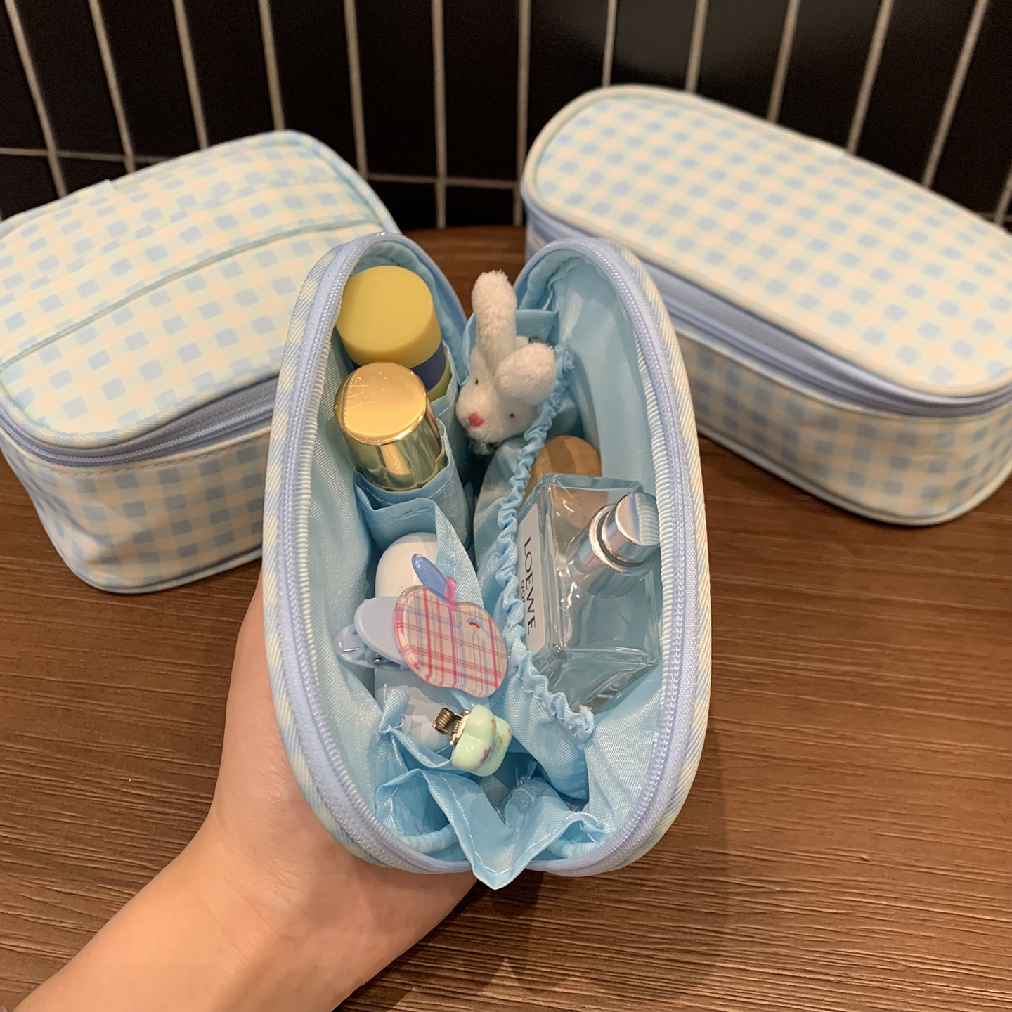 红格化妆包大容量旅行便携洗漱包女士小型随身化妆品化妆刷收纳包,淘宝优惠券,粉丝福利购,淘宝优惠卷