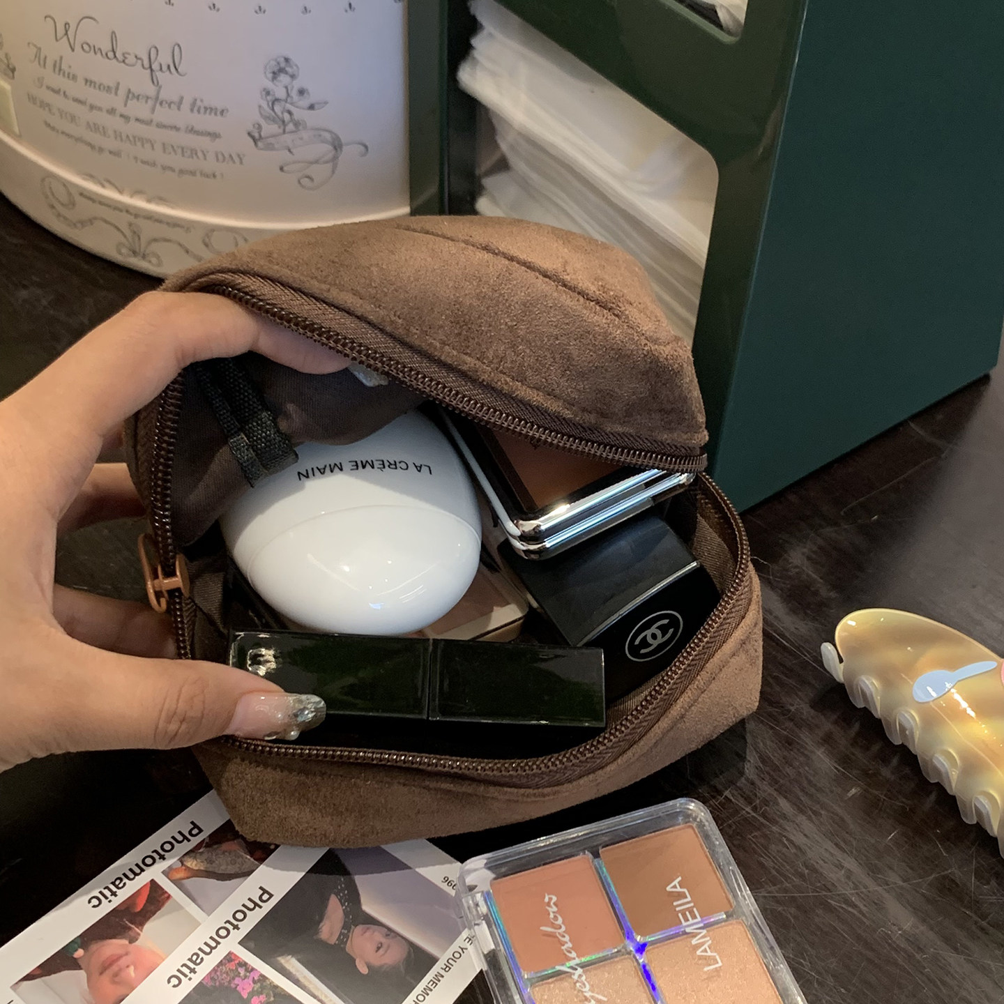 可爱麂皮收纳包化妆包迷你随身便携小包包卫生巾口红杂物零钱包女,淘宝优惠券,粉丝福利购,淘宝优惠卷