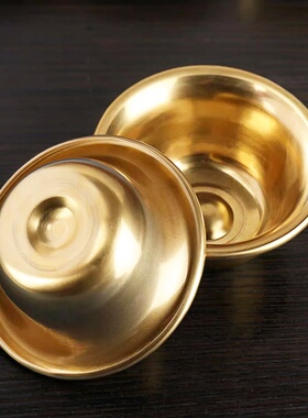 黄铜圣水杯佛堂桌面摆件满包邮