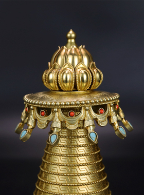 噶当塔B款纯铜舍利佛塔藏装供品